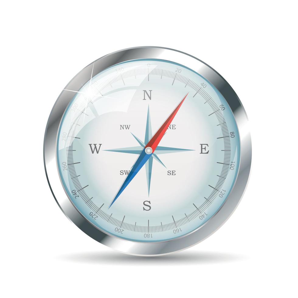 Glossy Compass. Vector Illustration.