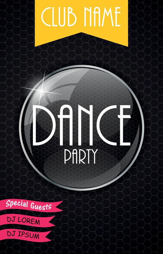 Vertical Dance Party Flyer Background with Place for Your Text. Vector Illustration