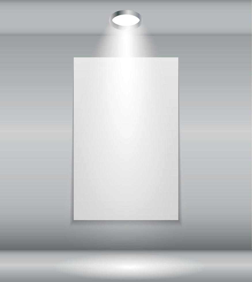 Background with Lighting Lamp and Frame. Empty Space for Your Text or Object vector