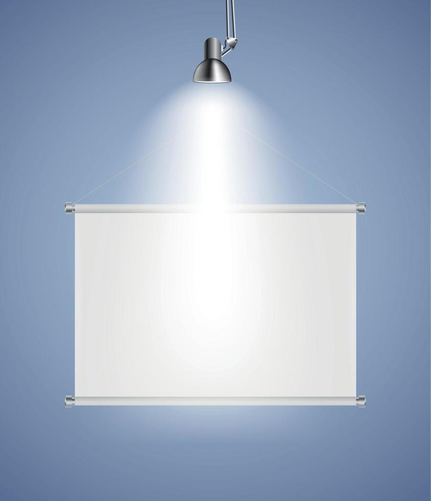 Background with Lighting Lamp and Frame. Empty Space for Your Text or Object vector