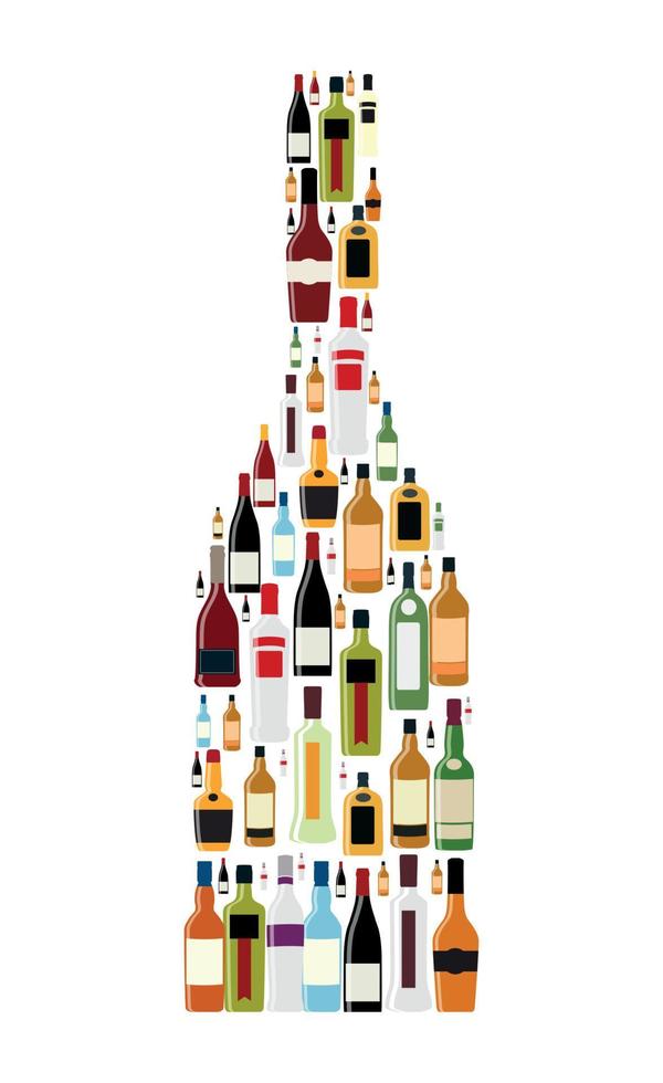 ilustración vectorial de silueta botella de alcohol vector