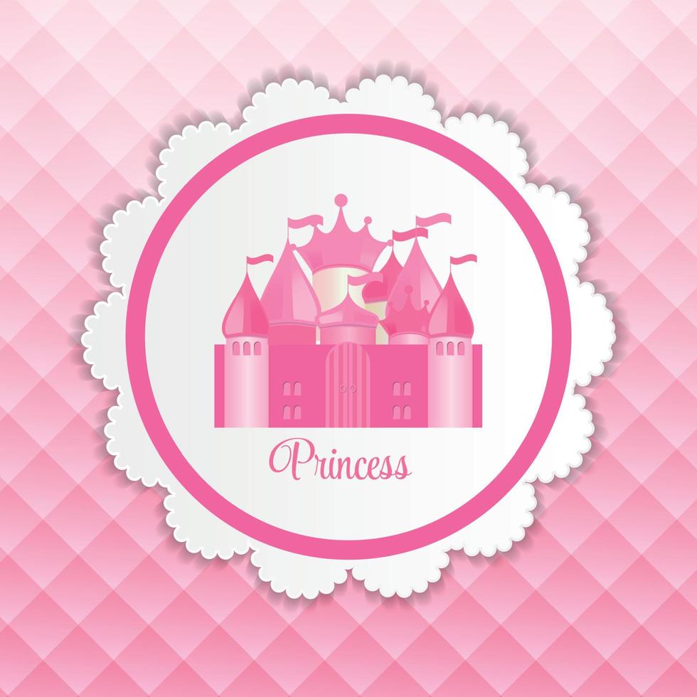 Fondo de princesa con ilustración de vector de castillo