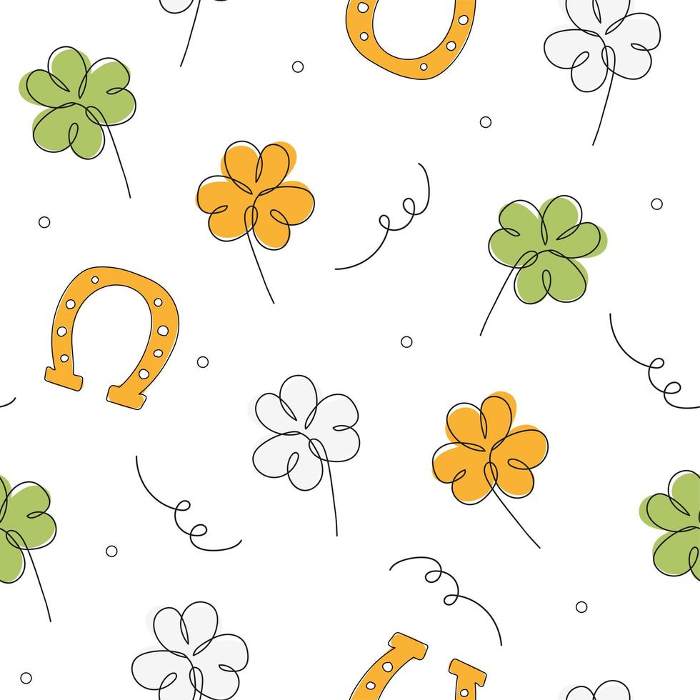 Seamless St.Patrick day background. Seamless minimalistic pattern with clover vector