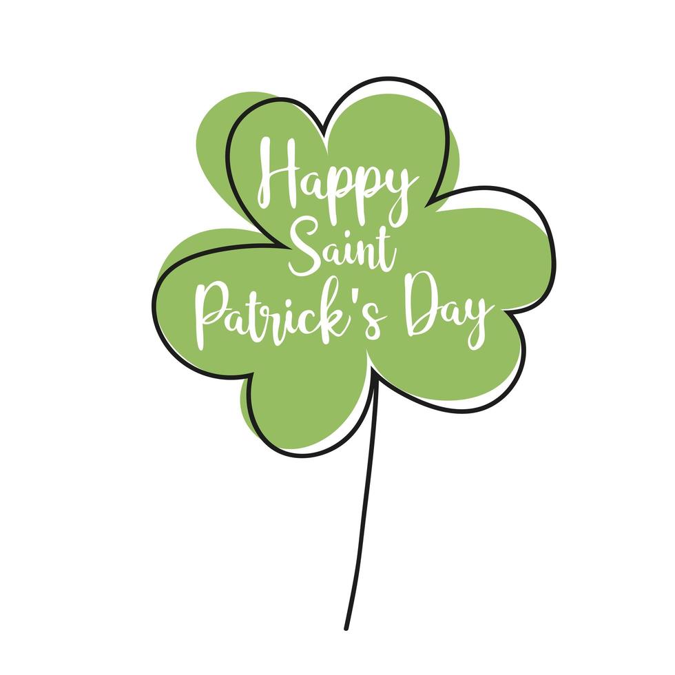 Vector illustration - Typographic Saint Patrick Day Card with clover