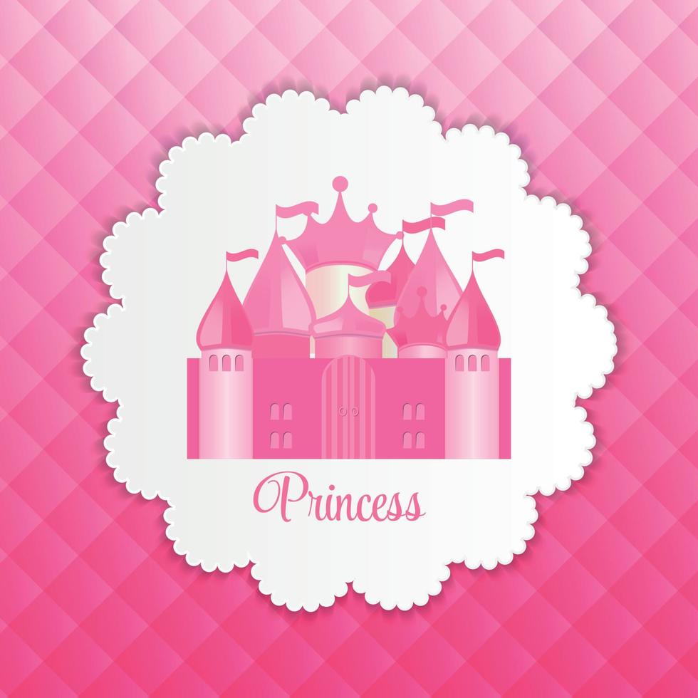 Fondo de princesa con ilustración de vector de castillo