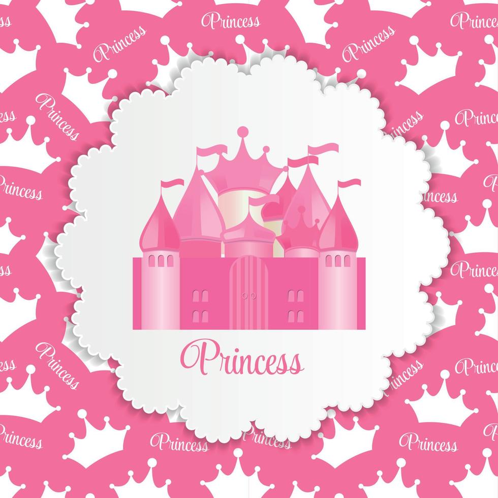 Fondo de princesa con ilustración de vector de castillo