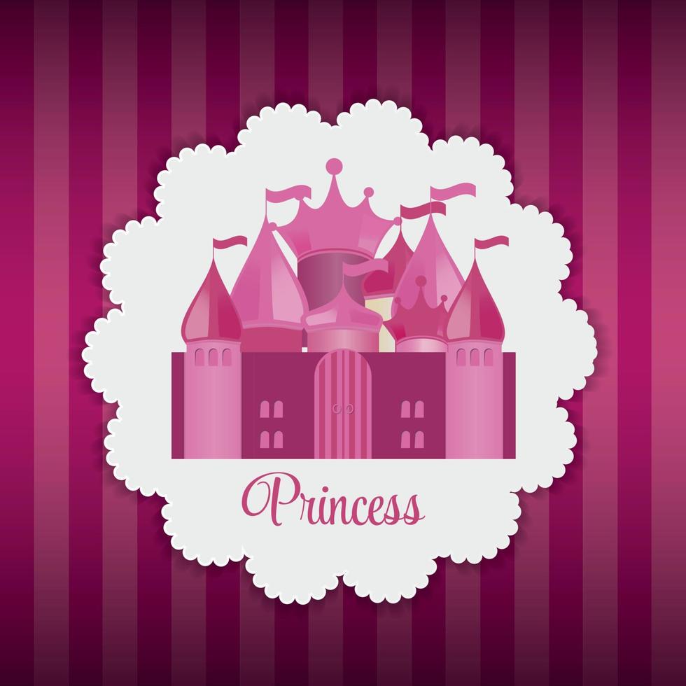 Fondo de princesa con ilustración de vector de castillo