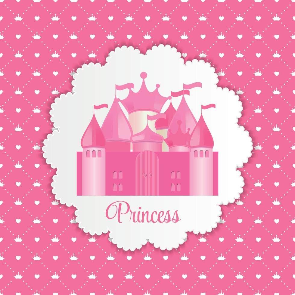 Fondo de princesa con ilustración de vector de castillo