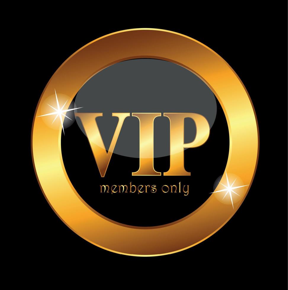 VIP Members Label Vector Illustration