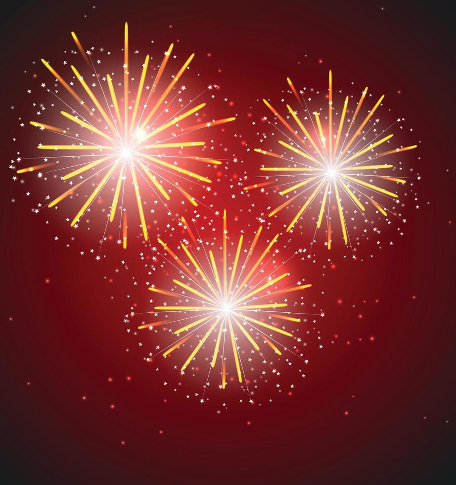 Glossy Fireworks Background Vector Illustration