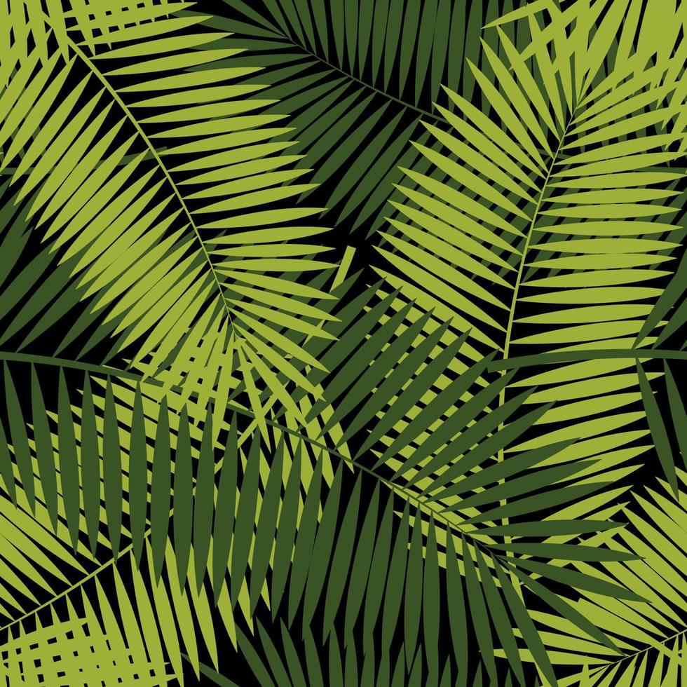 Palm Leaf Seamless Pattern Background Vector Illustration