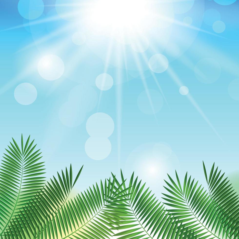 Summer Sunny Natural Background Vector Illustration