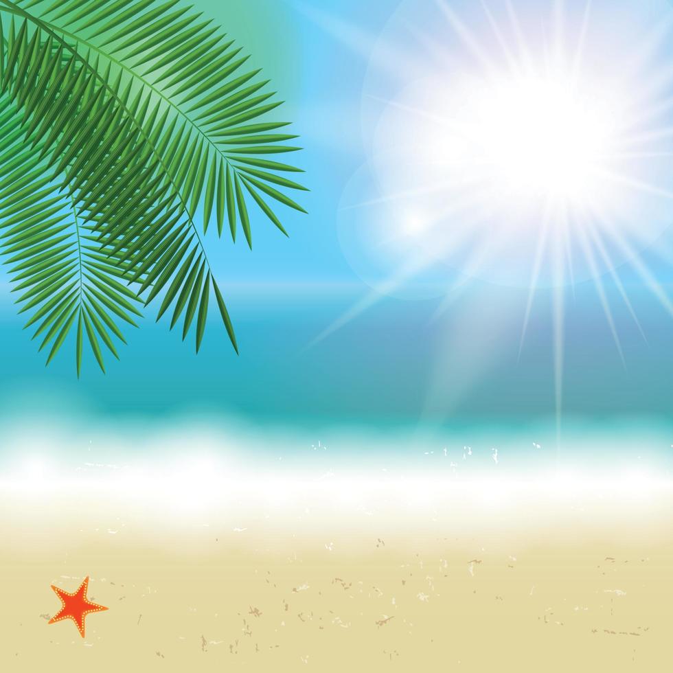 Summer Sunny Natural Background Vector Illustration