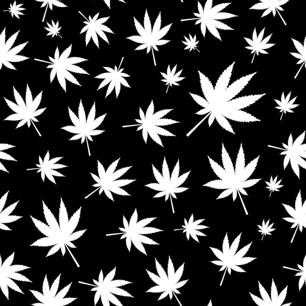 Ilustración de vector de fondo abstracto de patrones sin fisuras de cannabis