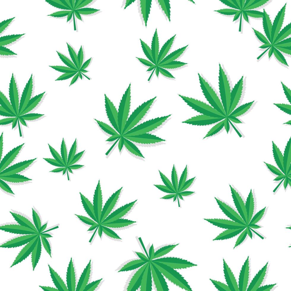 Abstract Cannabis Seamless Pattern Background Vector Illustration