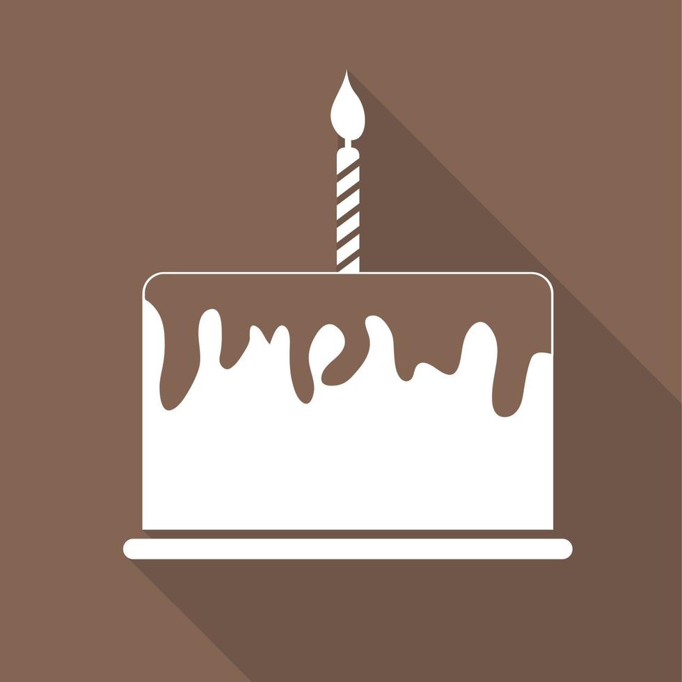 Birthday Cake Flat Web Icon Vector Illustration