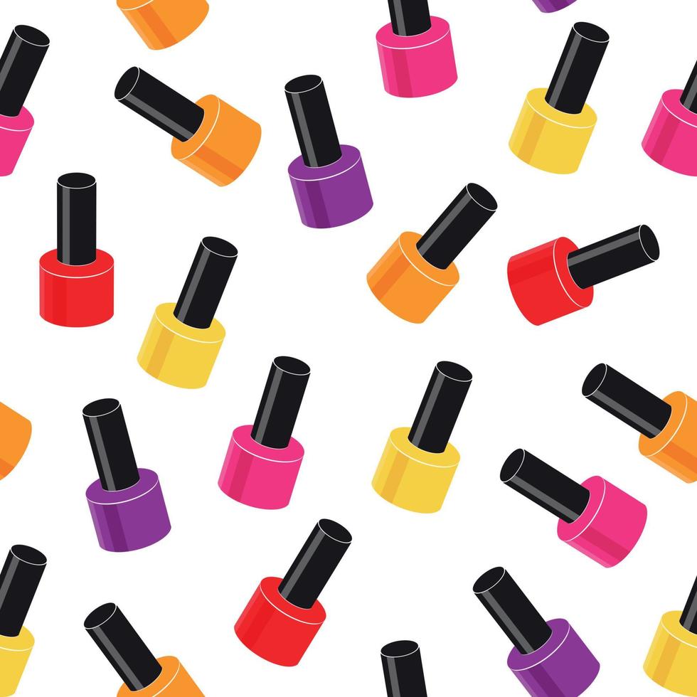 Realistic Nail Polish Seamless Pattern Background Vector Illustration