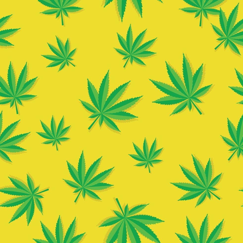 Ilustración de vector de fondo abstracto de patrones sin fisuras de cannabis