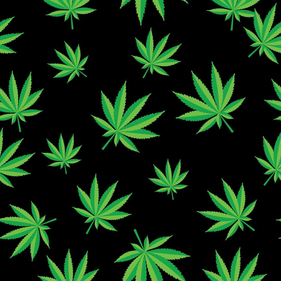 Abstract Cannabis Seamless Pattern Background Vector Illustration