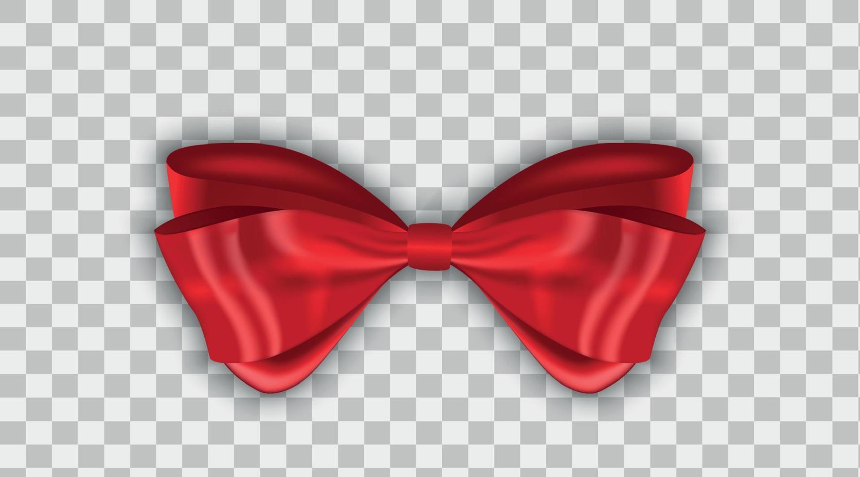 Colorful naturalistic 3D beautifully knotted bow on transparent background. Vector Illustration