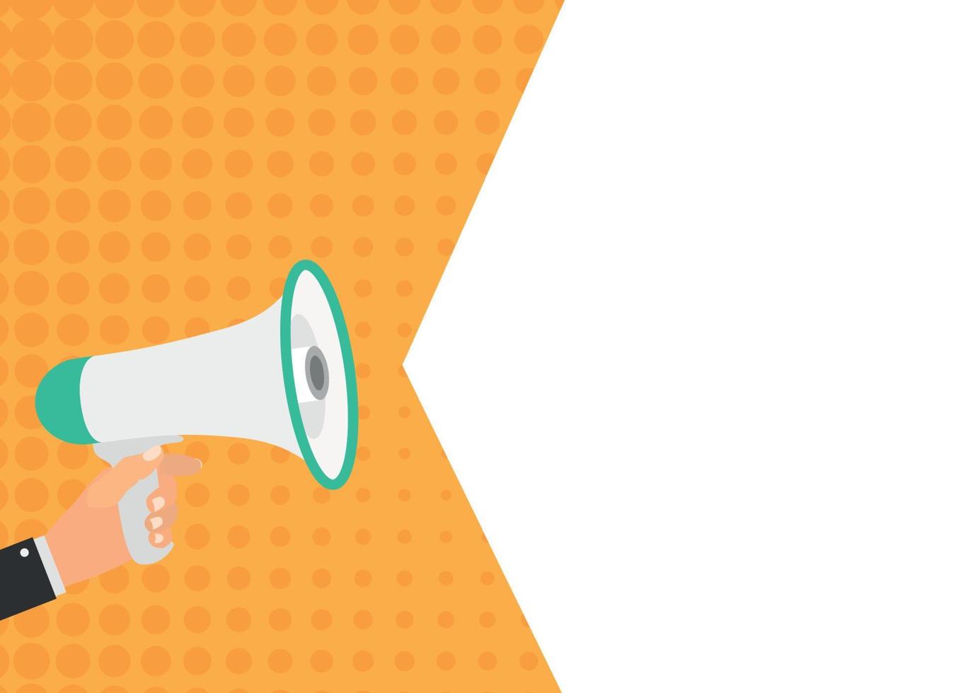 Megaphone with speech bubble. Vector Illustration