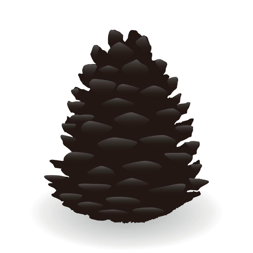Cartoon Fir Cone Isolated on White Background. Vector Illustration