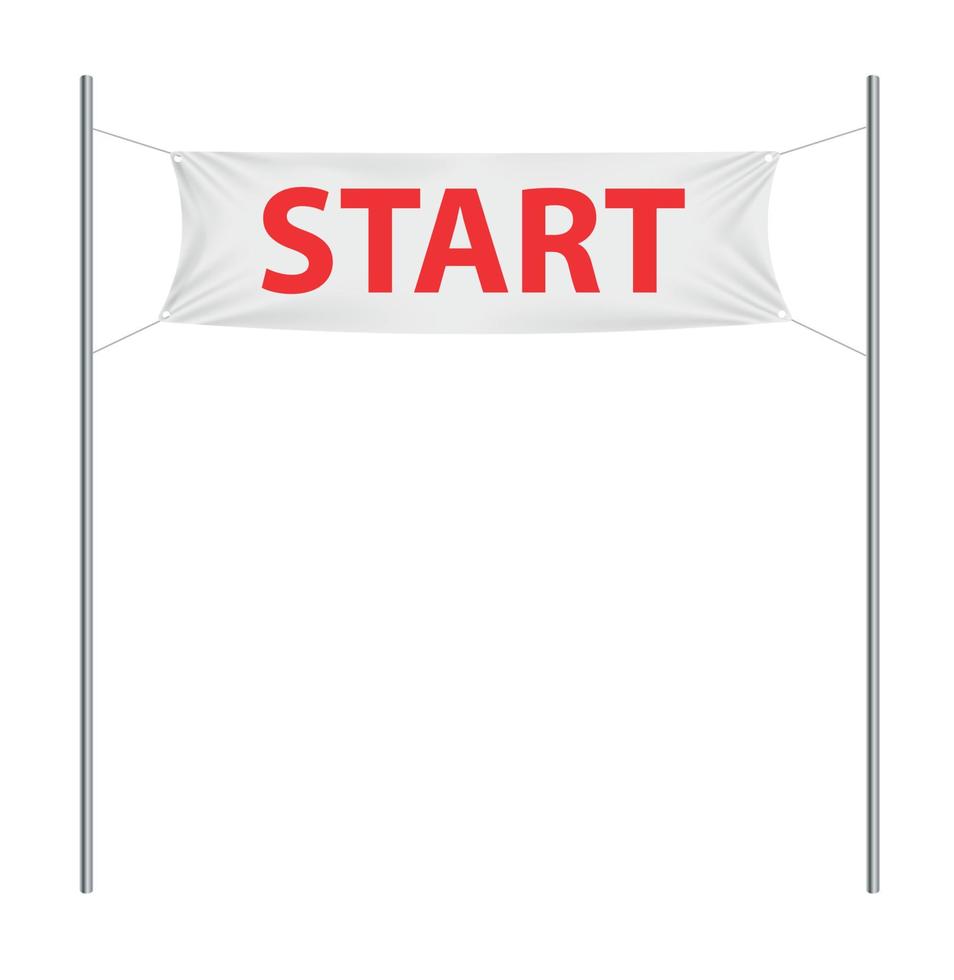 Start white textile banner template.Vector Illustration vector