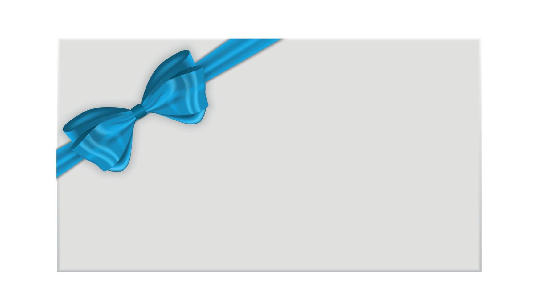 Gift Card Template with Bow and Ribbon Vector Illustration