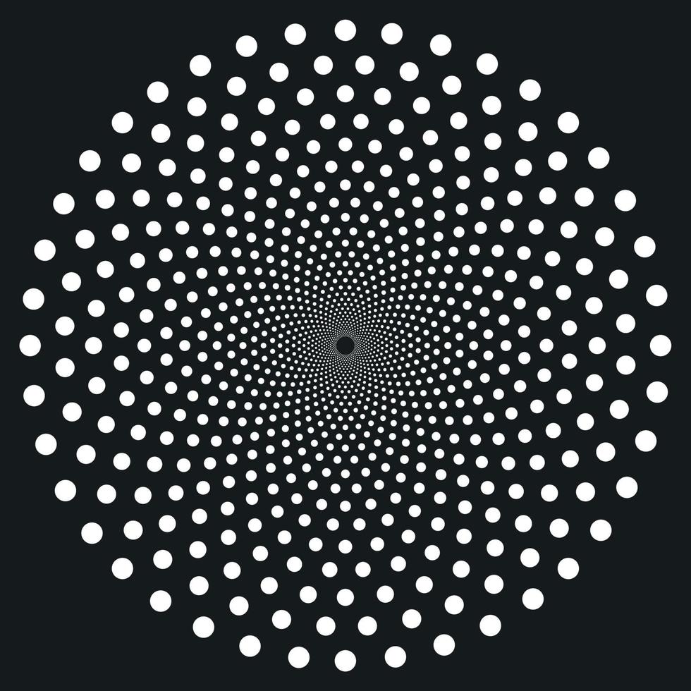 Black and White Abstract Psychedelic Art Background. Vector Illustration