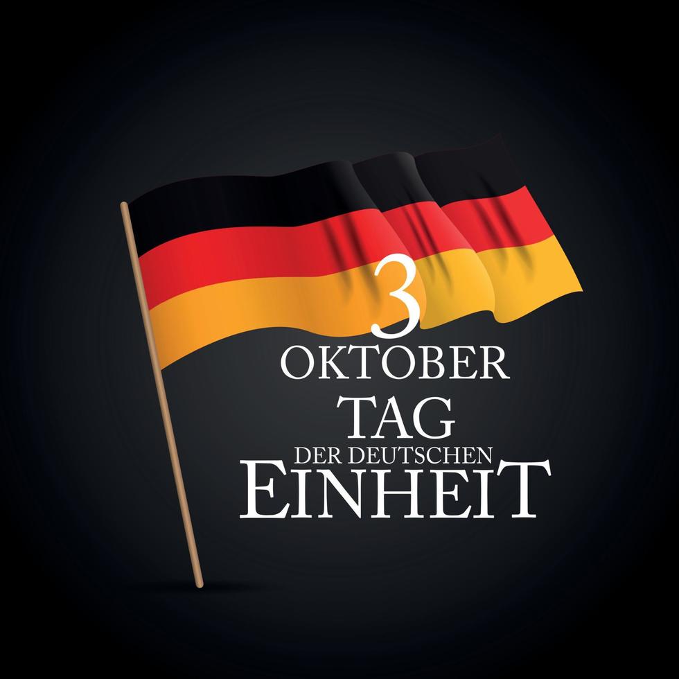 3 Oktober Tag der Deutschen Einheit.  3 october day of german unity. Vector Illustration