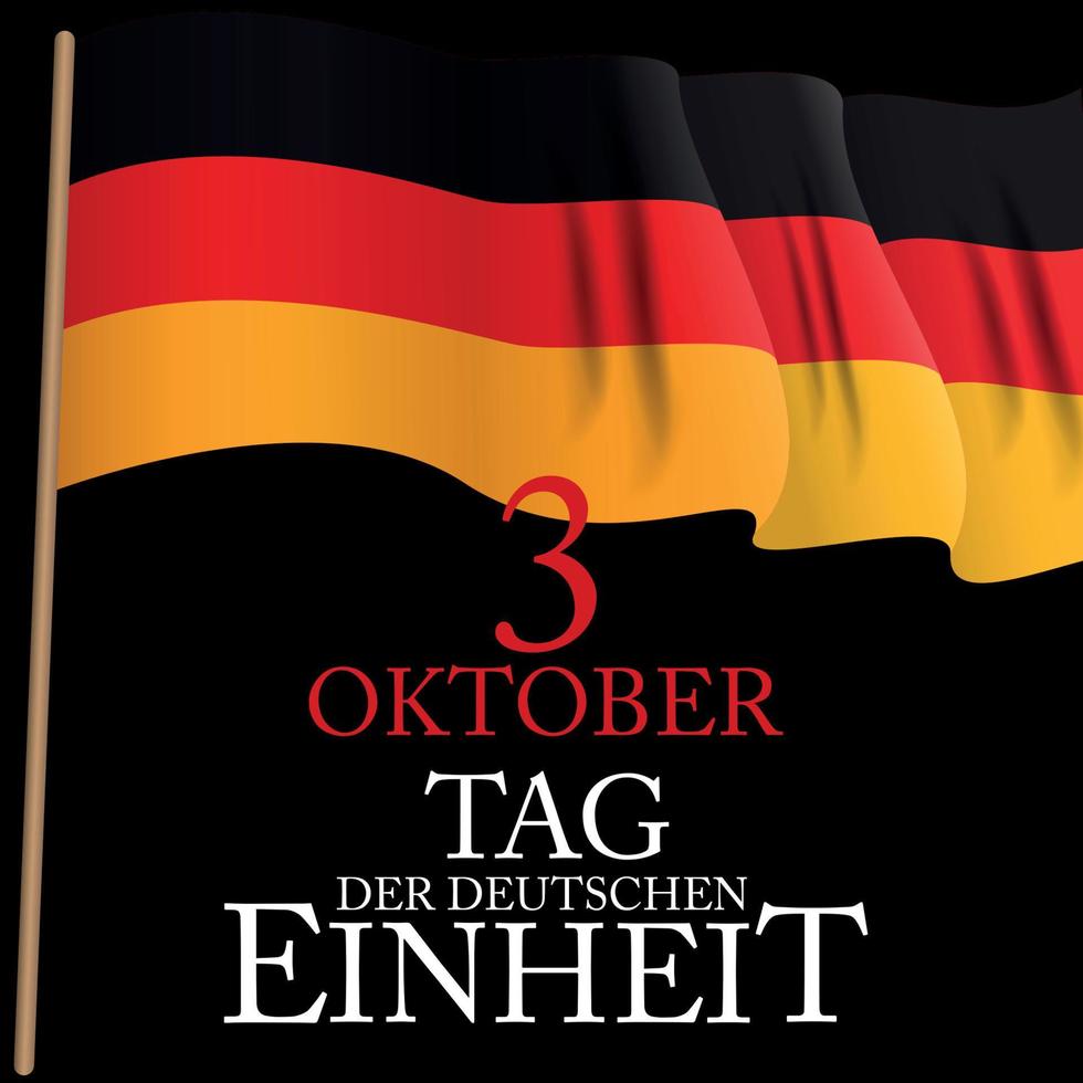 3 Oktober Tag der Deutschen Einheit.  3 october day of german unity. Vector Illustration