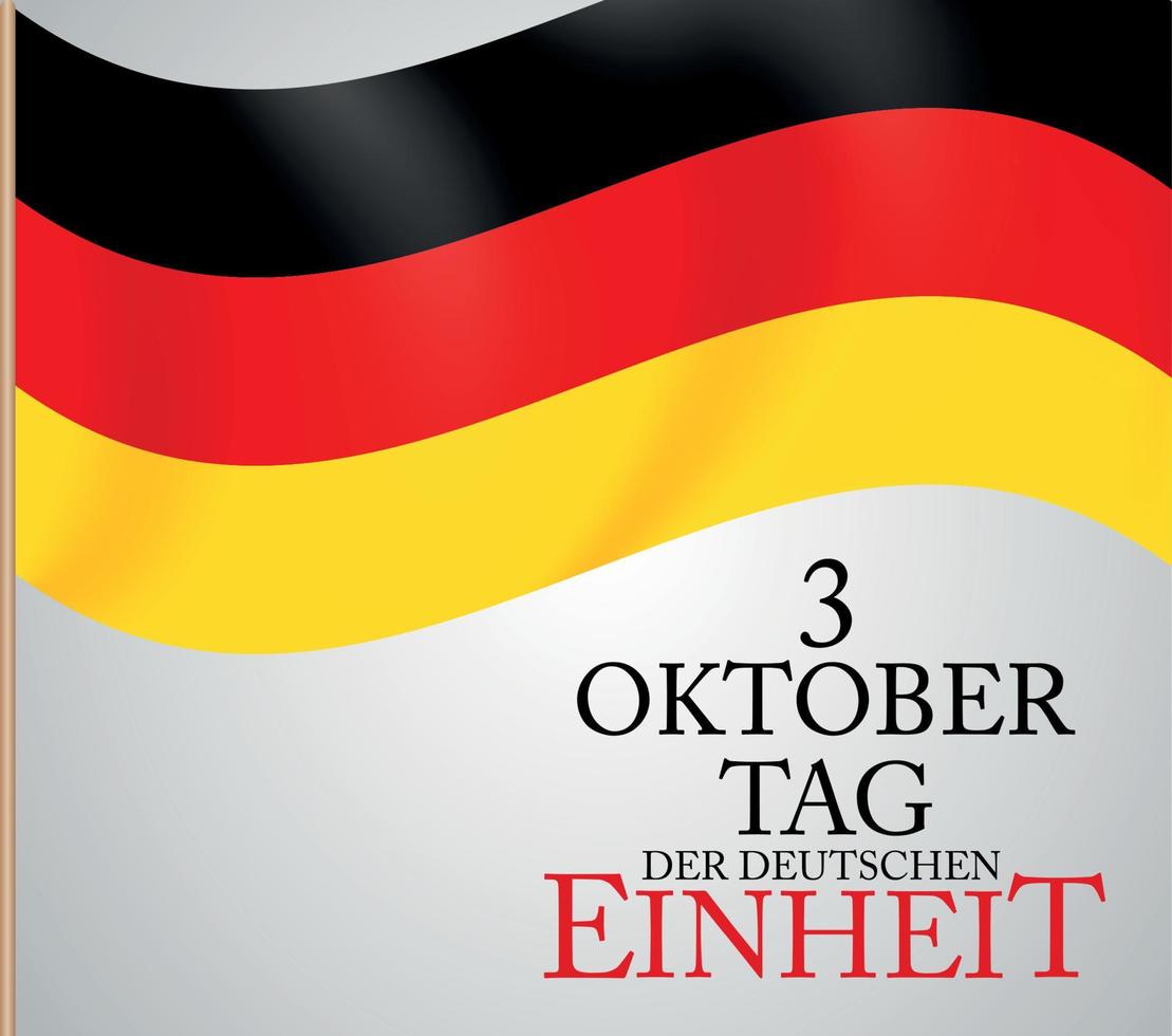 3 Oktober Tag der Deutschen Einheit.  3 october day of german unity. Vector Illustration