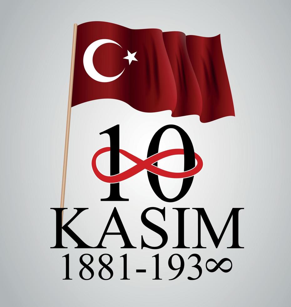 10 November founder of the Republic of Turkey Mustafa Kemal Ataturk death anniversary. November 10, vector
