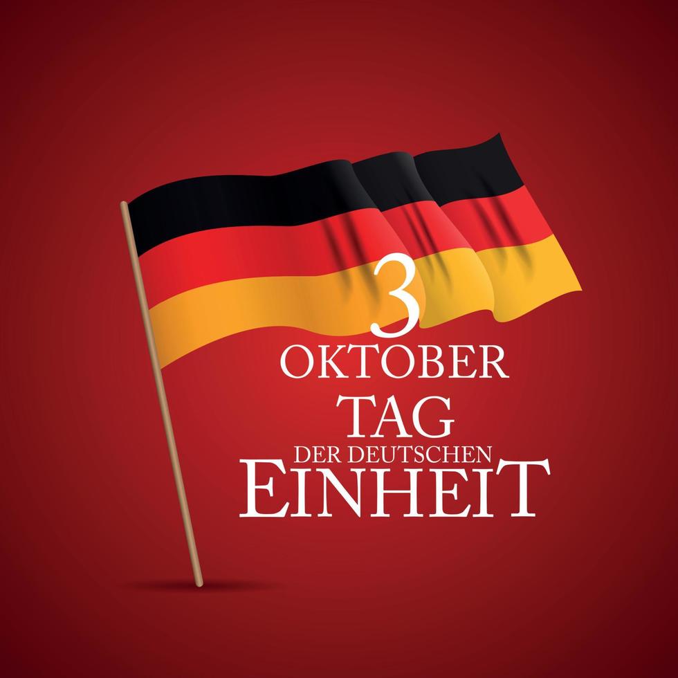 3 Oktober Tag der Deutschen Einheit. Translation. 3 october day of german unity. Vector Illustration