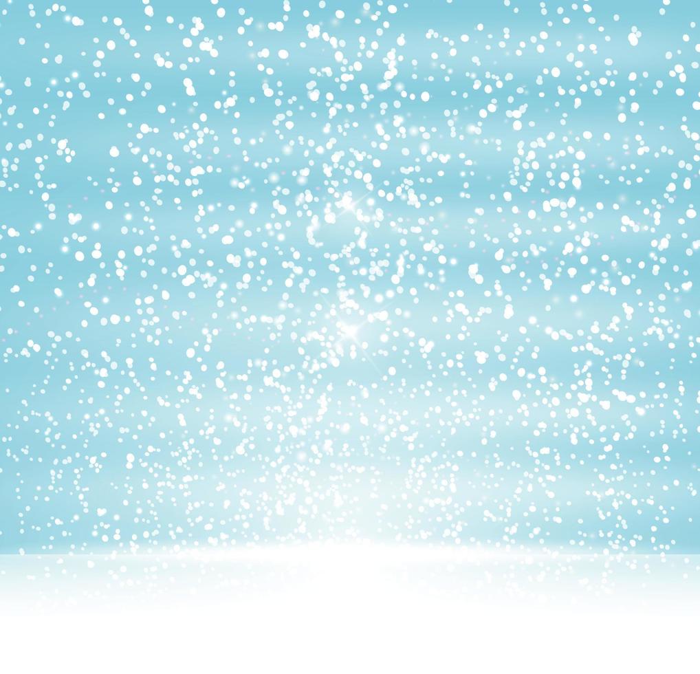 Abstrat Winter Snow Blue Background Vector Illustration