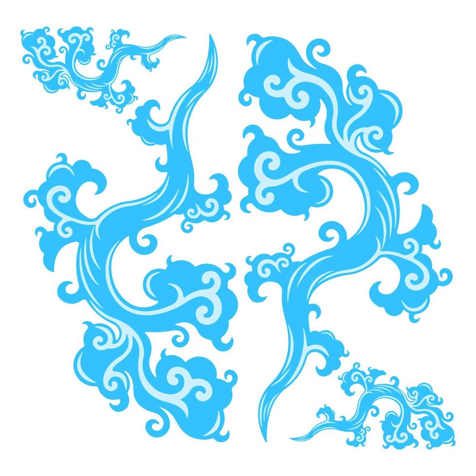 cloud eastern pattern isolated vector