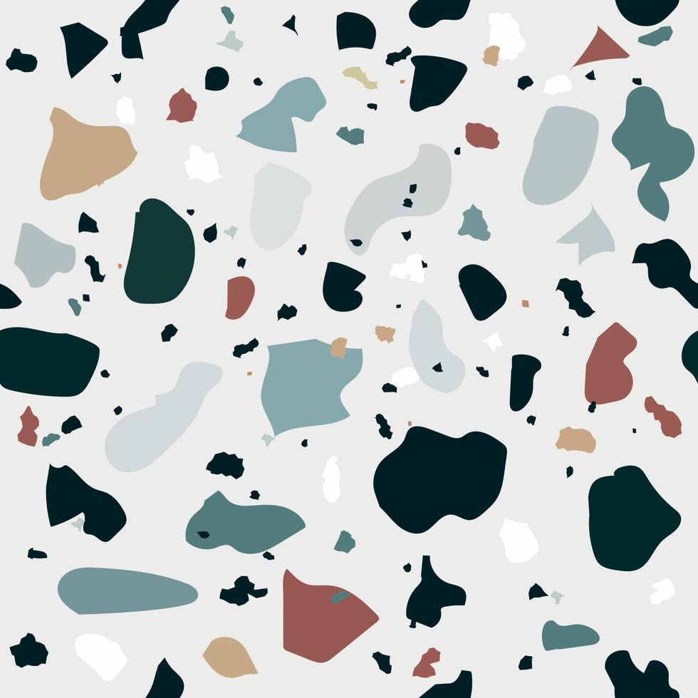 Naturalistic marble floor, with the addition of granite, quartz, glass, calcite, dolomite. Seamless pattern. Vector Illustration
