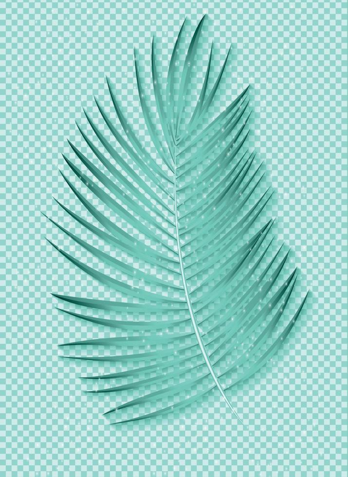 hermosa hoja de palma sobre fondo transparente. ilustración vectorial vector