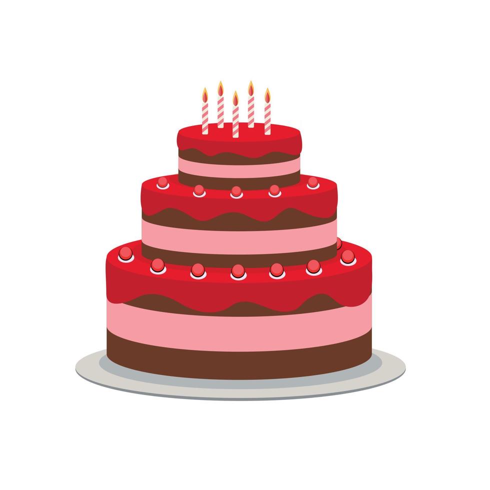 icono plano de pastel de cumpleaños para su diseño, ilustración vectorial vector