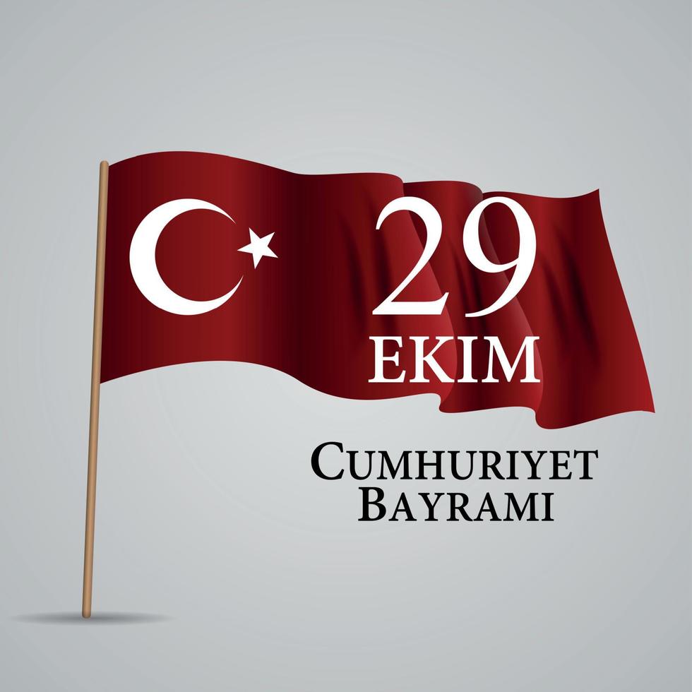 29 ekim cumhuriyet bayraminiz. traducción. 29 de octubre día de la república de turquía. ilustración vectorial vector