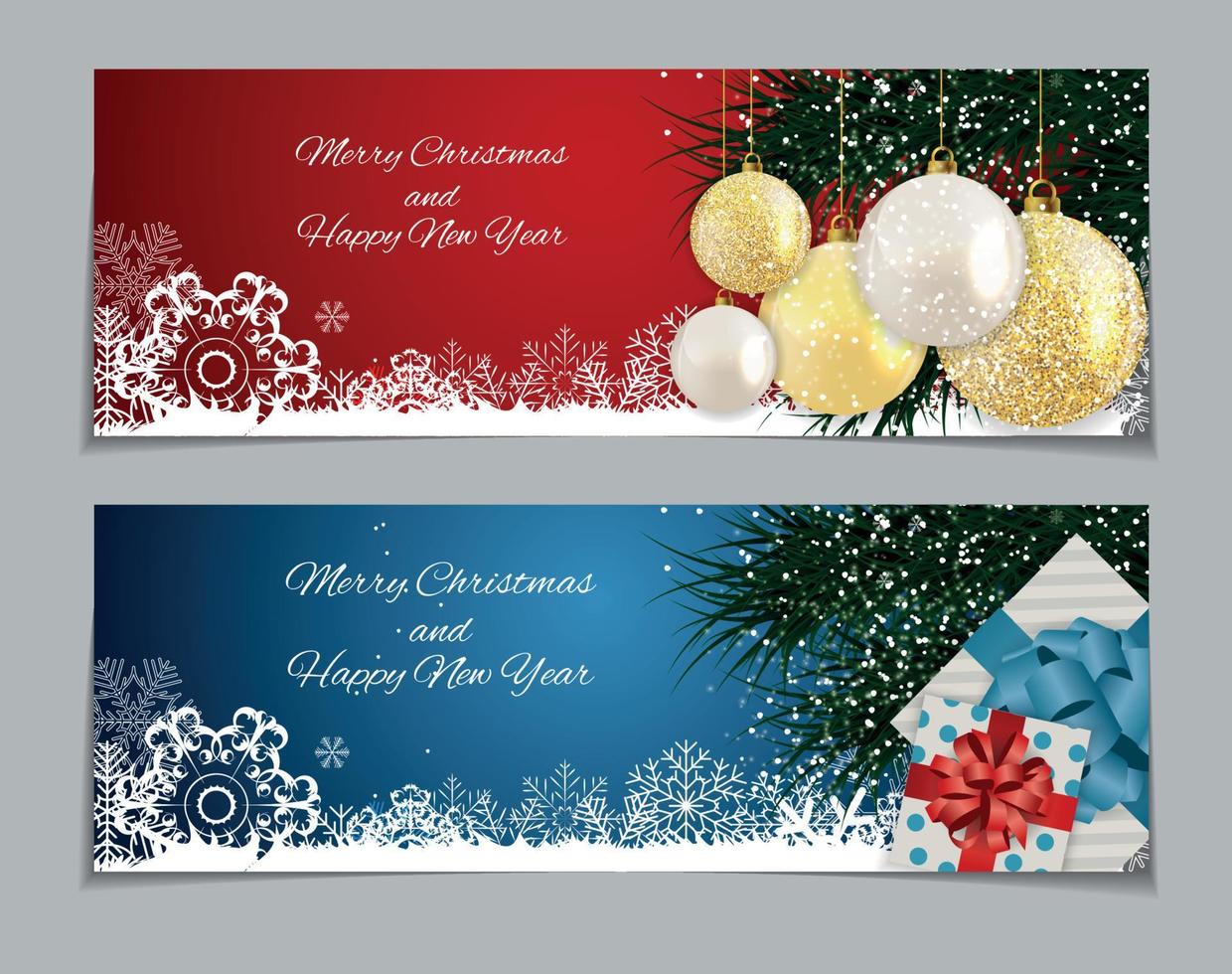 New Year and Merry Christmas Background. Vector Illustration