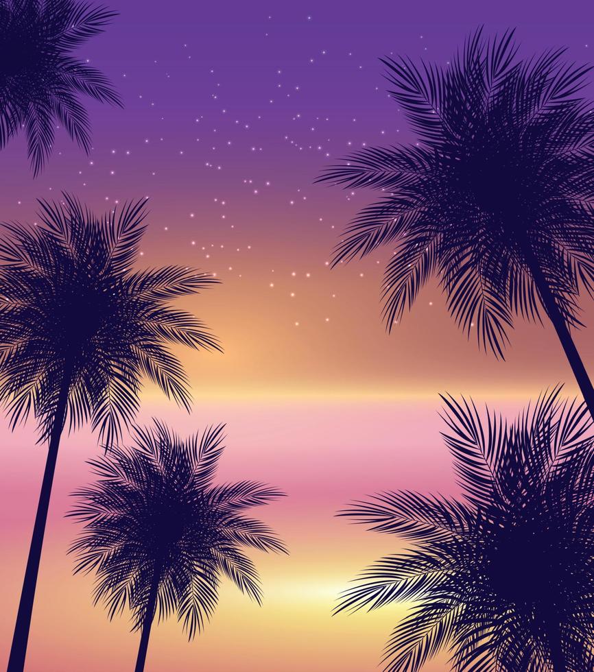 Abstract Summer Natural Palm Background Vector Illustration