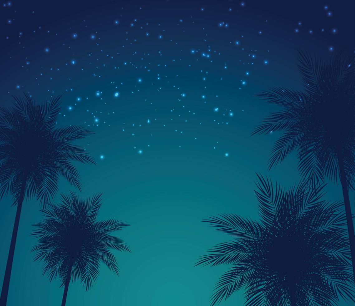 Abstract Summer Natural Palm Background Vector Illustration