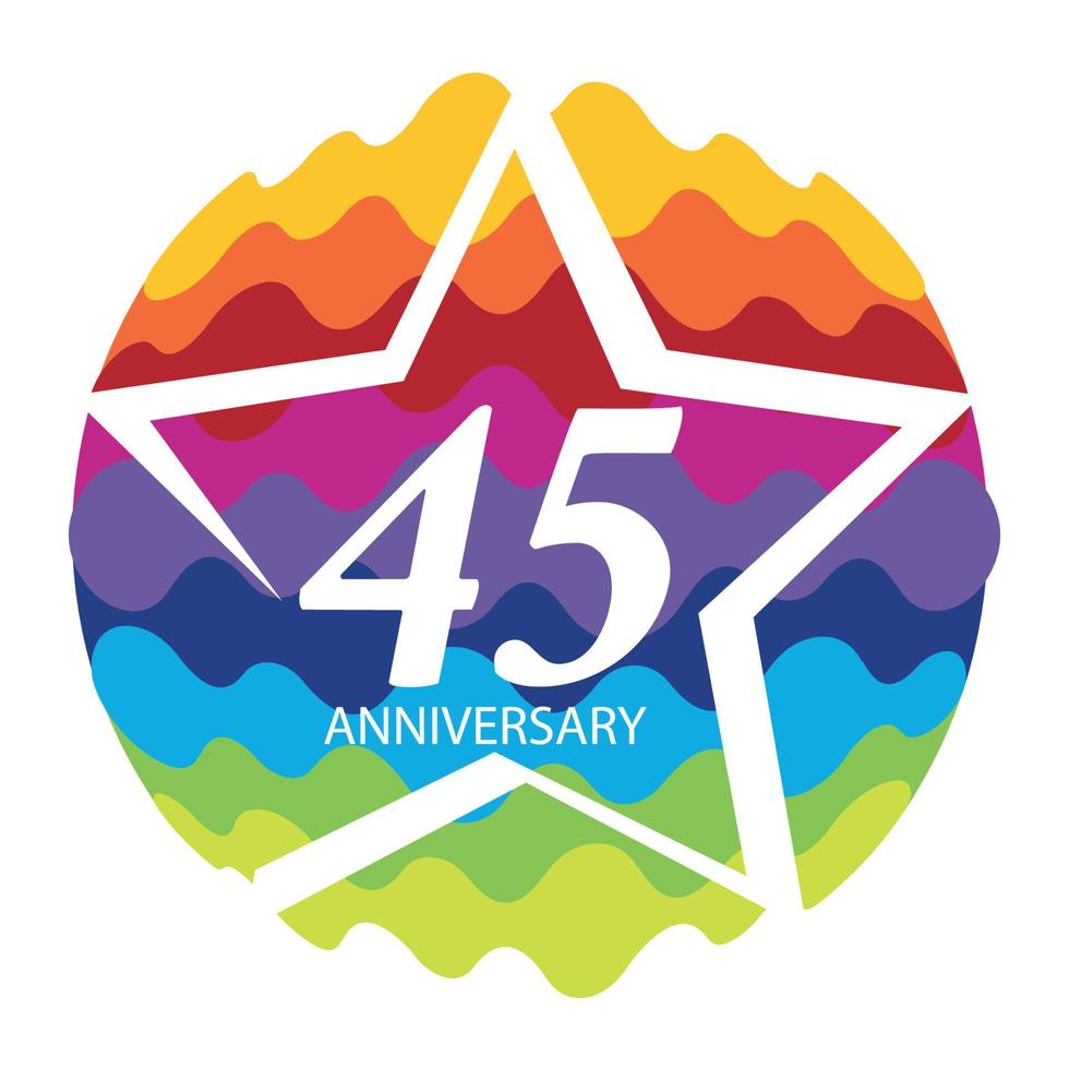 Template Logo 45 Anniversary Vector Illustration