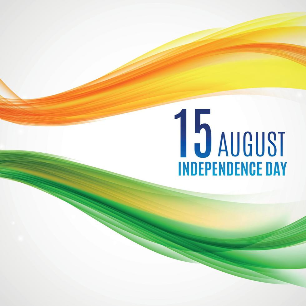 Indian Independence Day Background with Waves and  Ashoka Wheel. vector