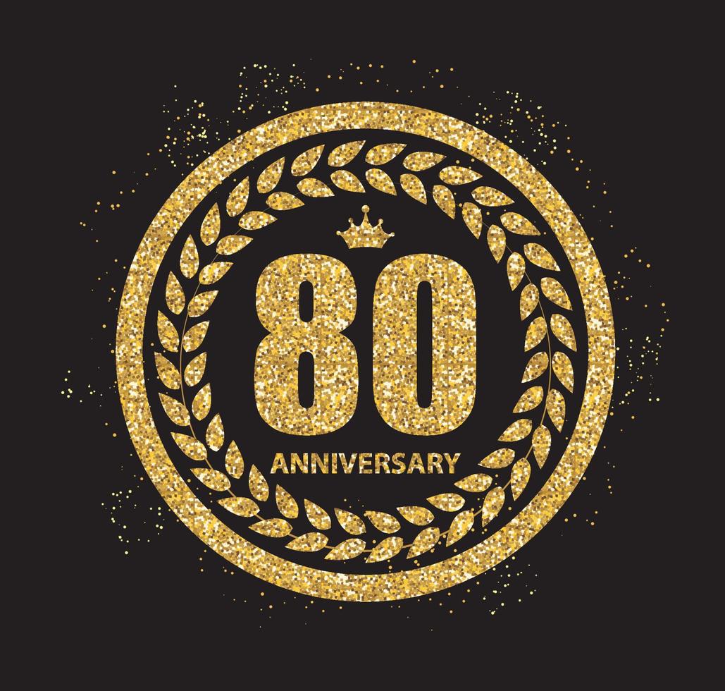 Template Logo 80 Years Anniversary Vector Illustration