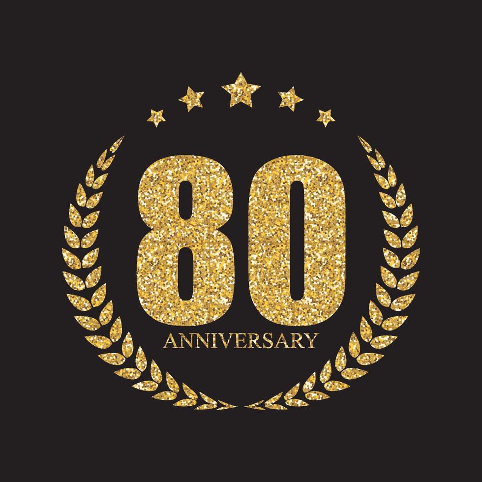 Template Logo 80 Years Anniversary Vector Illustration