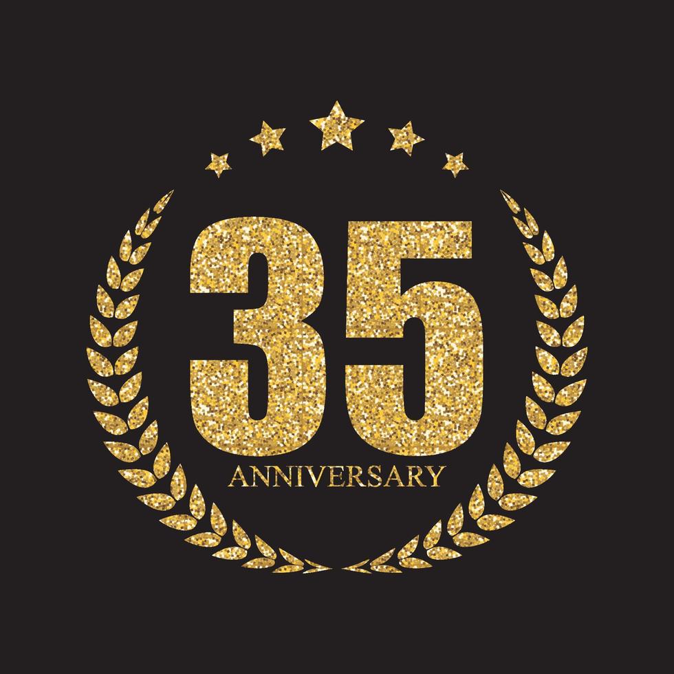 Template Logo 35 Years Anniversary Vector Illustration