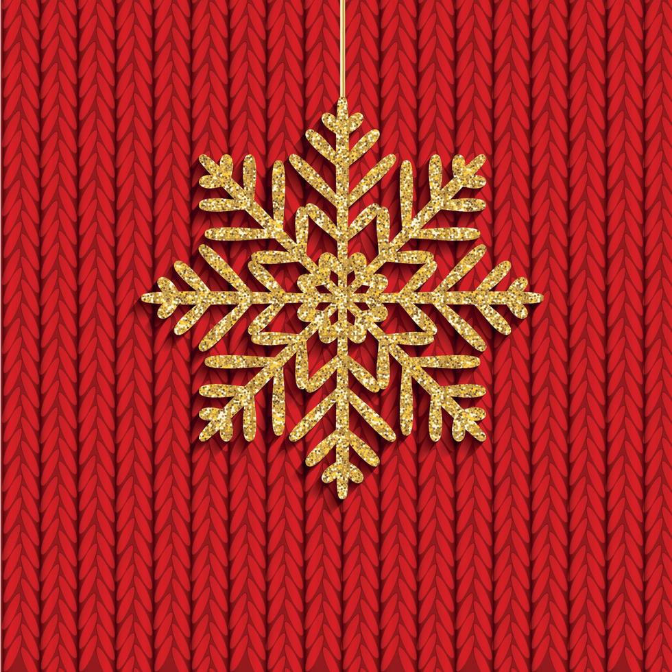 Merry Christmas and New Year Gold Glossy Background. Vector Illustration