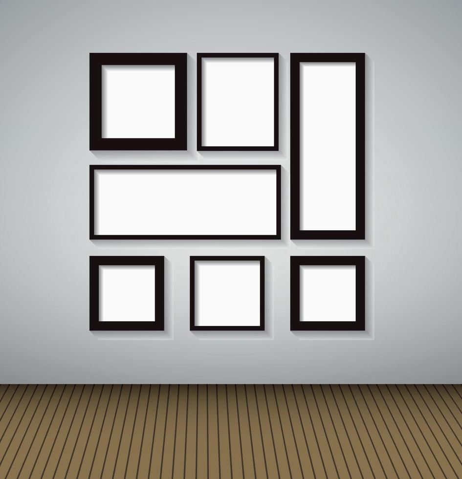 Abstract Gallery Background with Lighting Lamp and Frame. Empty Space for Your Text or Object vector